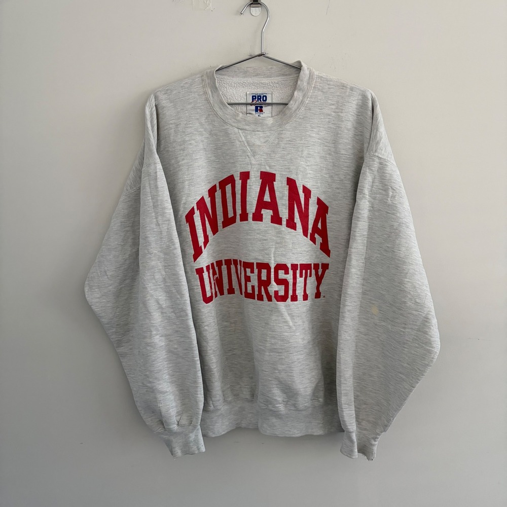Vintage Russell Athletic Indiana University Sweatshirt Mens XL Gray USA Made